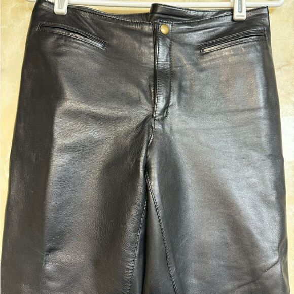 Maybe.com Argentina Black Genuine Leather Pants 6 - Picture 3 of 10